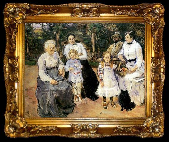 framed  Max Slevogt Familie Slevogt im Garten von Godramstein, ta009-2